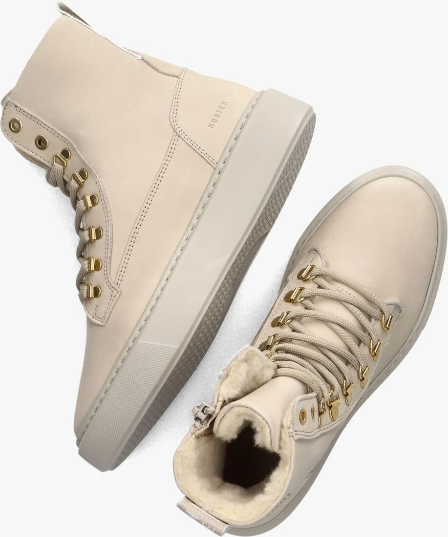 NUBIKK beige nubikk hoge sneaker vince dunya fur