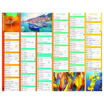 Calendrier Color Story - 7 mois par face - 21 x 26,5 cm - Oberthur