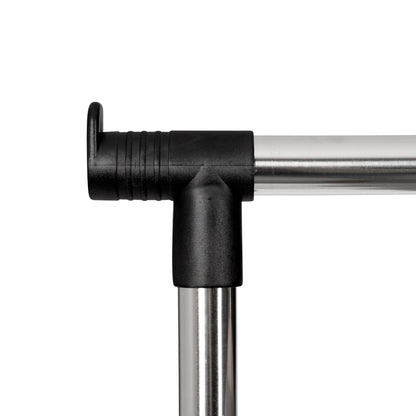 Portant à vêtements double sur roulettes Zeph noir et chrome