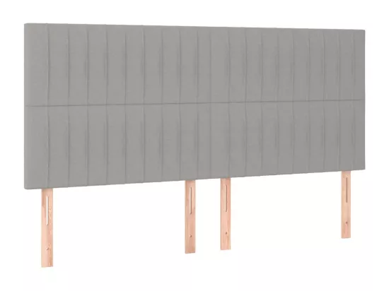 Sommier tapissier matelas et LED Gris clair 160x200 cm Tissu