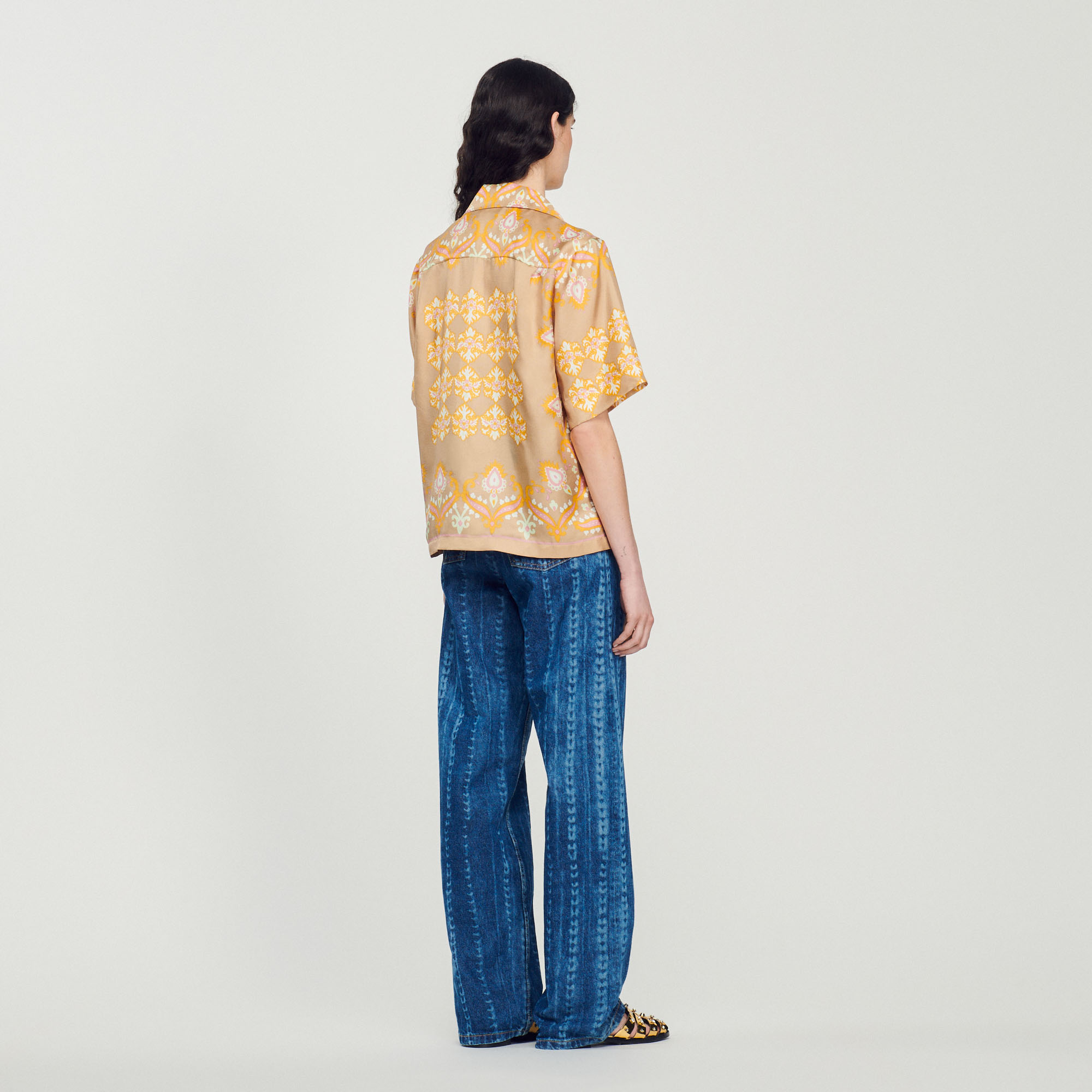 Chemise en soie imprimee