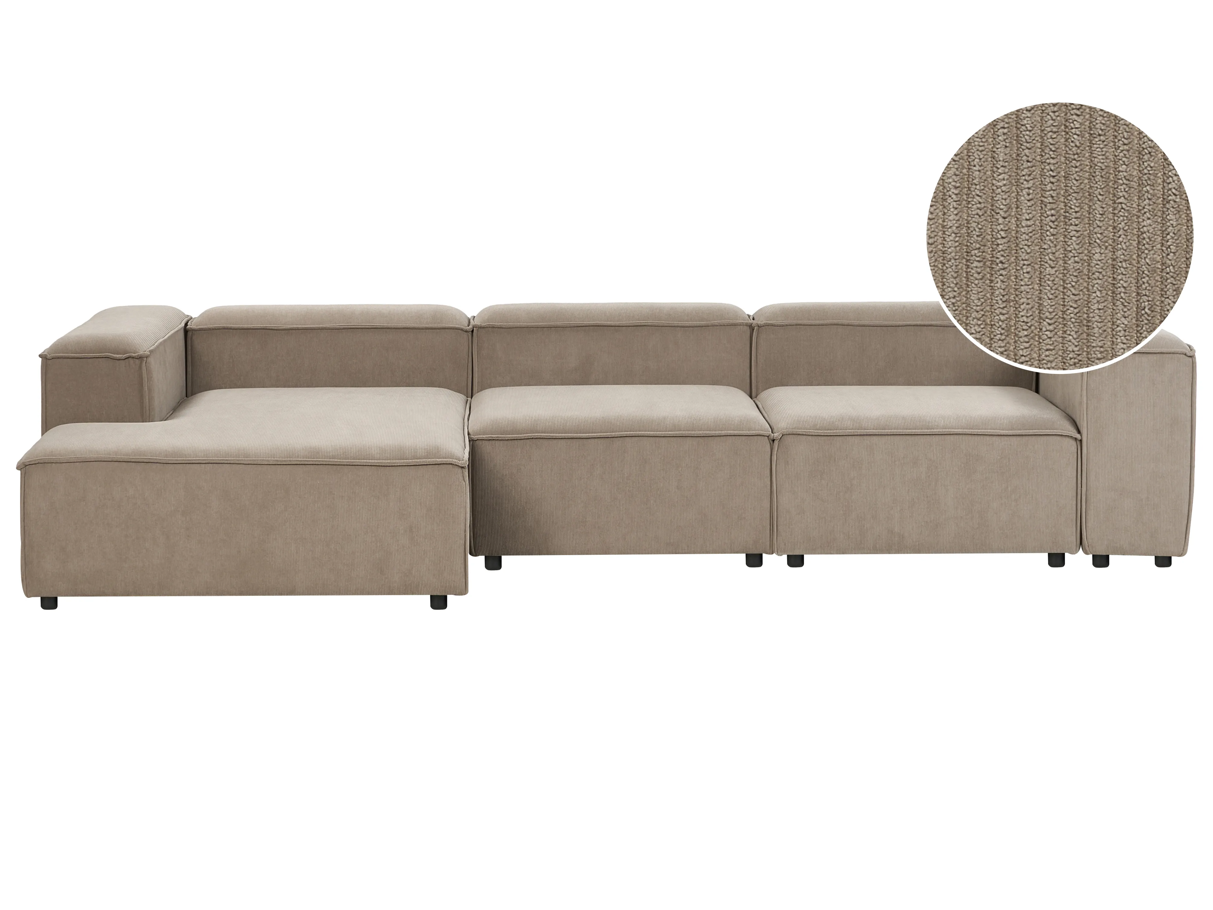 Modulaire hoekbank 4-zits ARDAL Corduroy Lichtbruin rechtszijdig