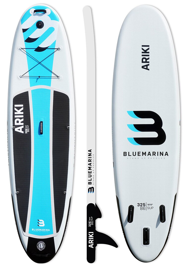 Bluemarina SUP Board Ariki, Stand Up Paddle aufblasbar mit Paddel, Pumpe, Rucksack, 5J Garantie (325x86x15cm / 10'8