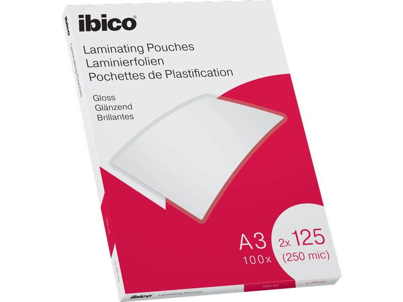 Ibico Laminierfolie Premium A3 125 µm, glänzend, 100 Stück Glänzende Premium Heisslaminierfolien