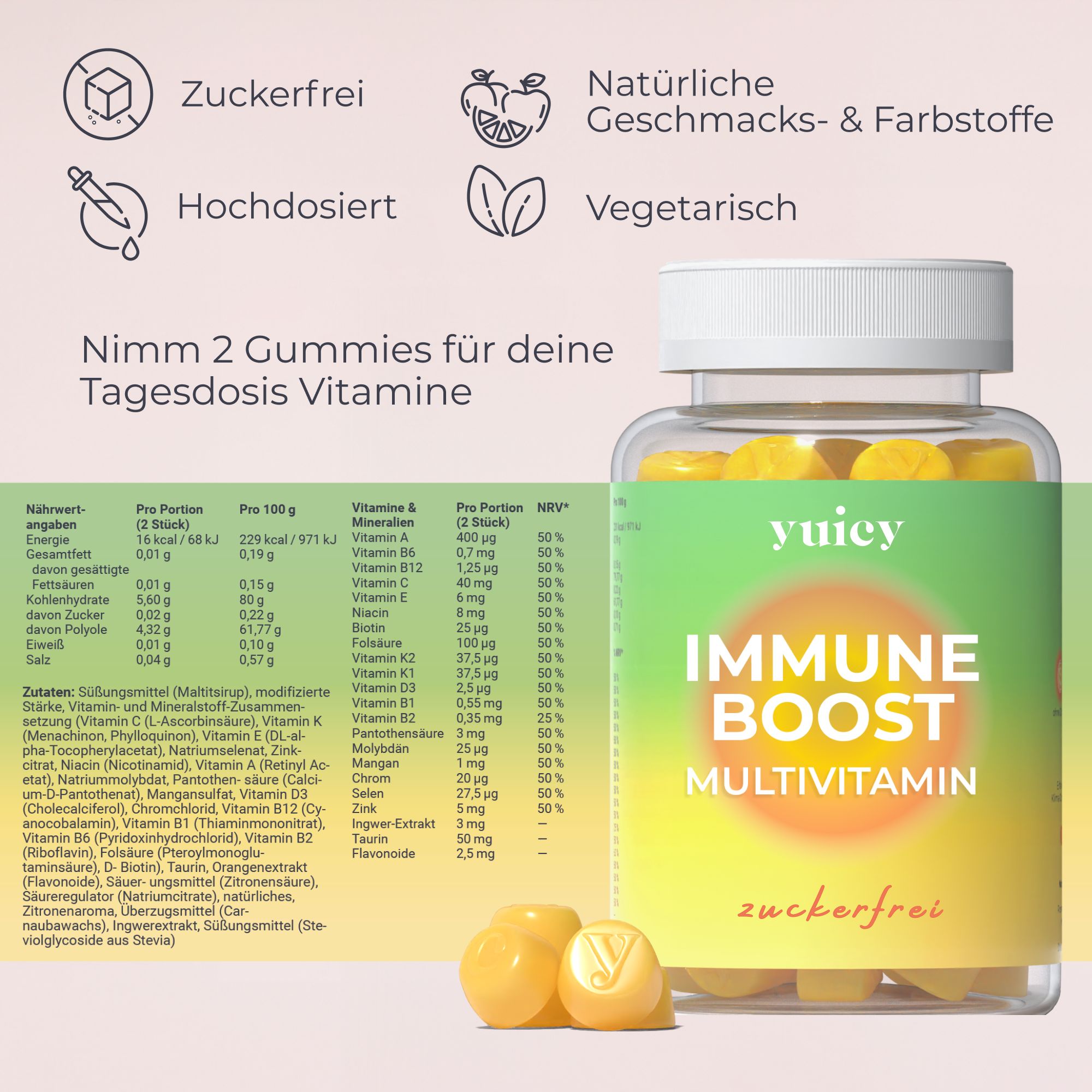 yuicy® Immun - Hochdosierte Formel für das Immunsystem | Gummies