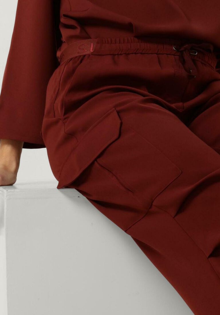 SUMMUM rode summum cargobroeken trousers fluid