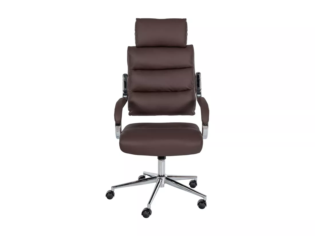 Chaise de bureau - Similicuir & Blanc - Marron - Campo