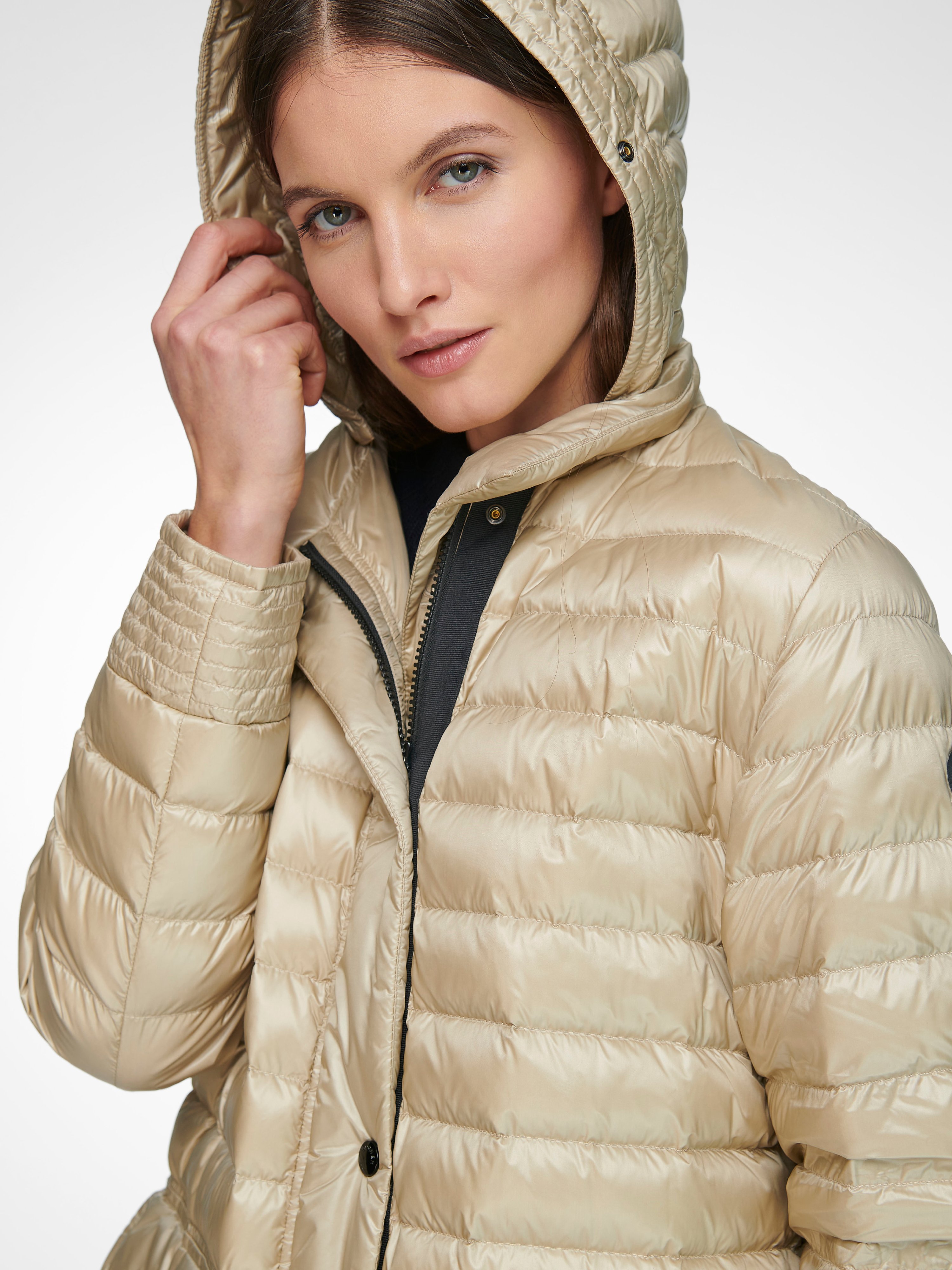 Long-Daunen-Steppjacke