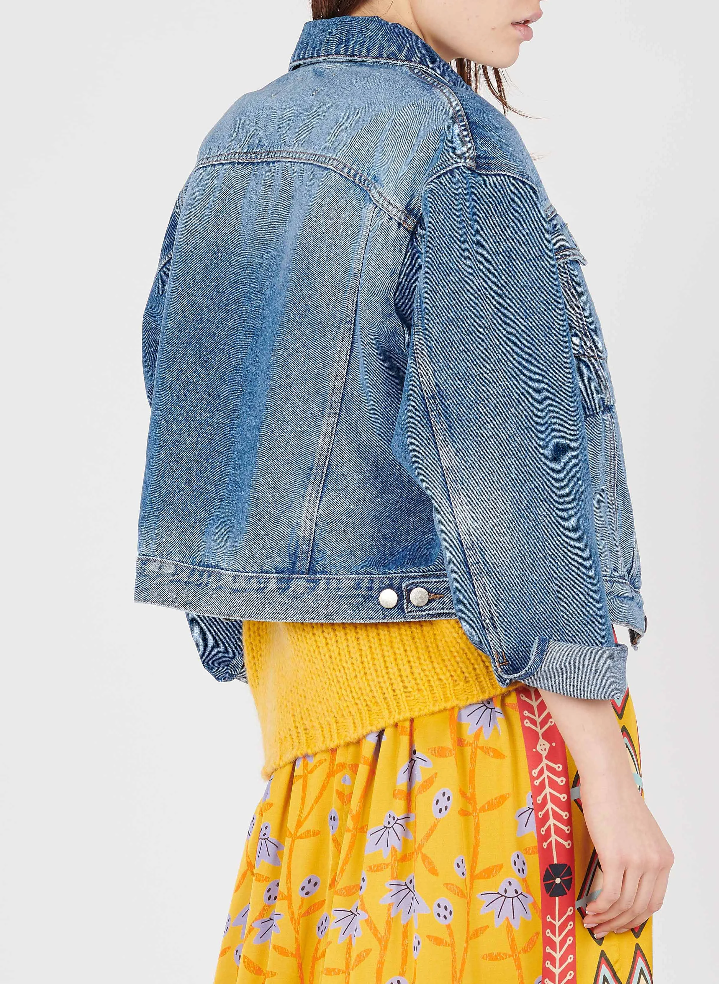TERENCE - Veste ample col classique en jean | Bleu