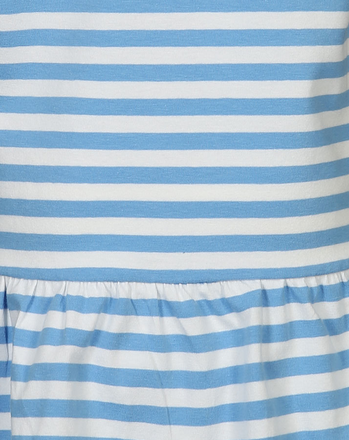 Kurzarm-Kleid MILKSHAKE mit Wendepailletten gestreift in blau/weiß
