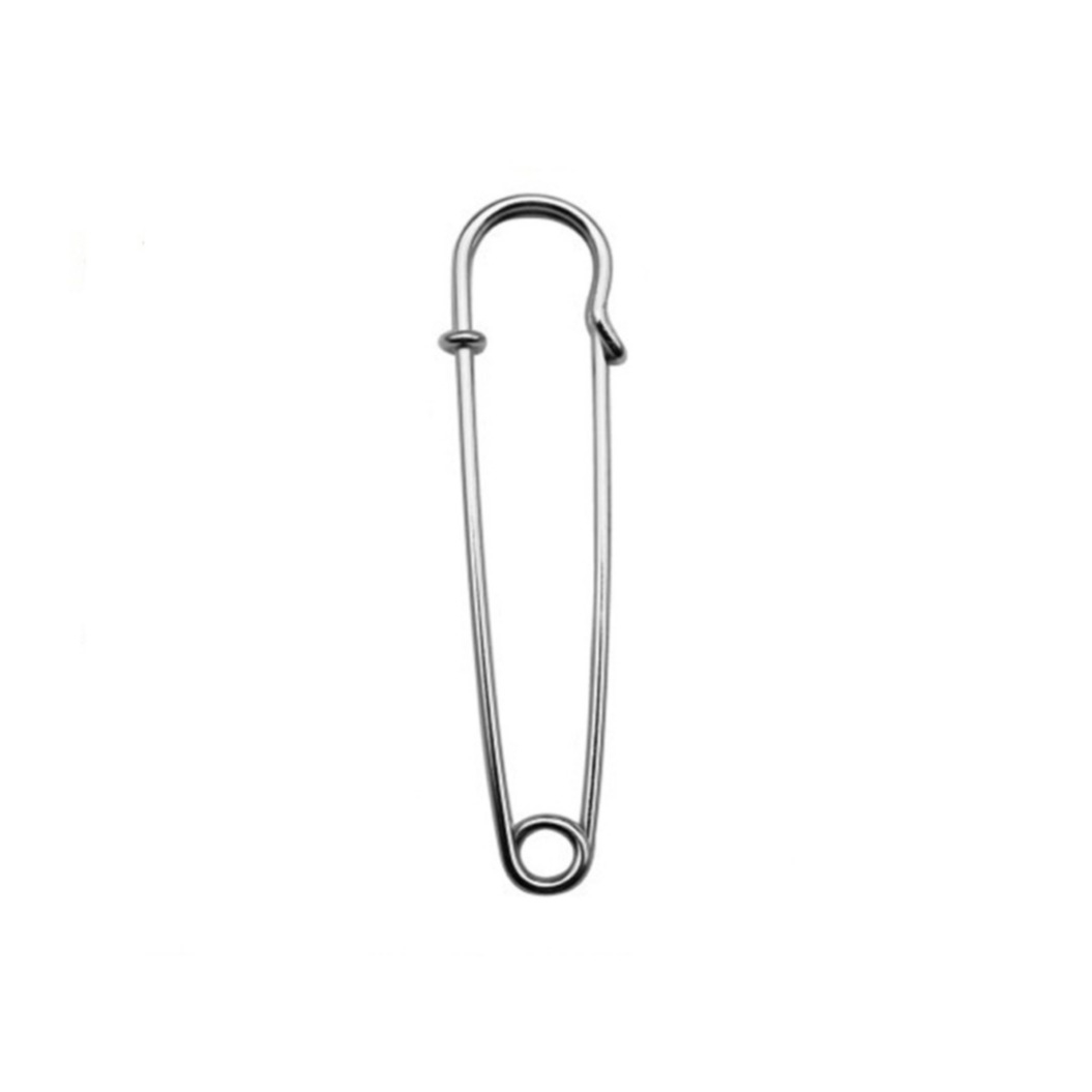 (50er Set) 5cm Sicherheitsnadel Mercerie Stichhalter Metall Kilt Pin - Silber