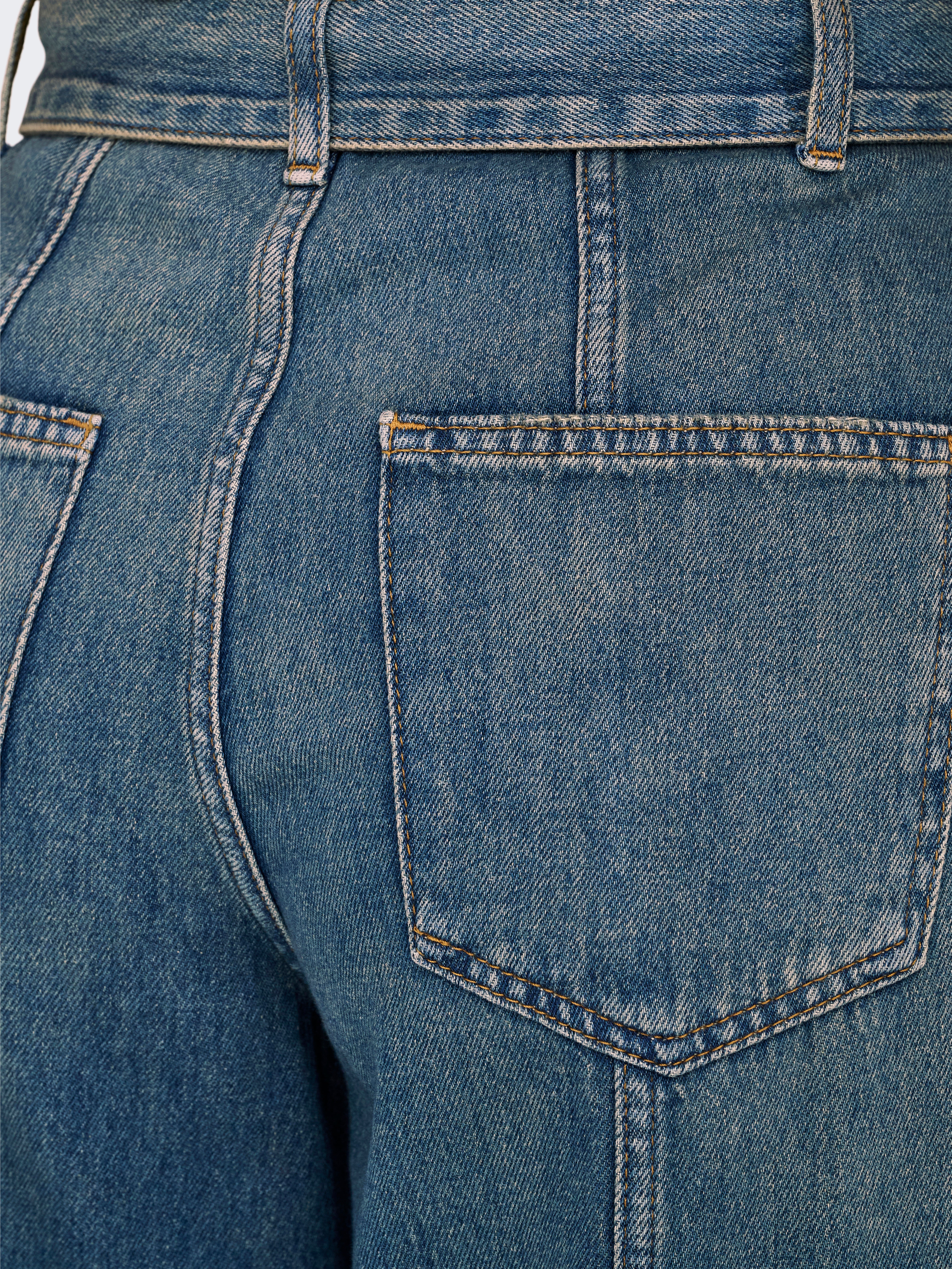 ONLJOELLE Hohe Taille Weiter Beinschnitt Jeans Medium Blue Denim