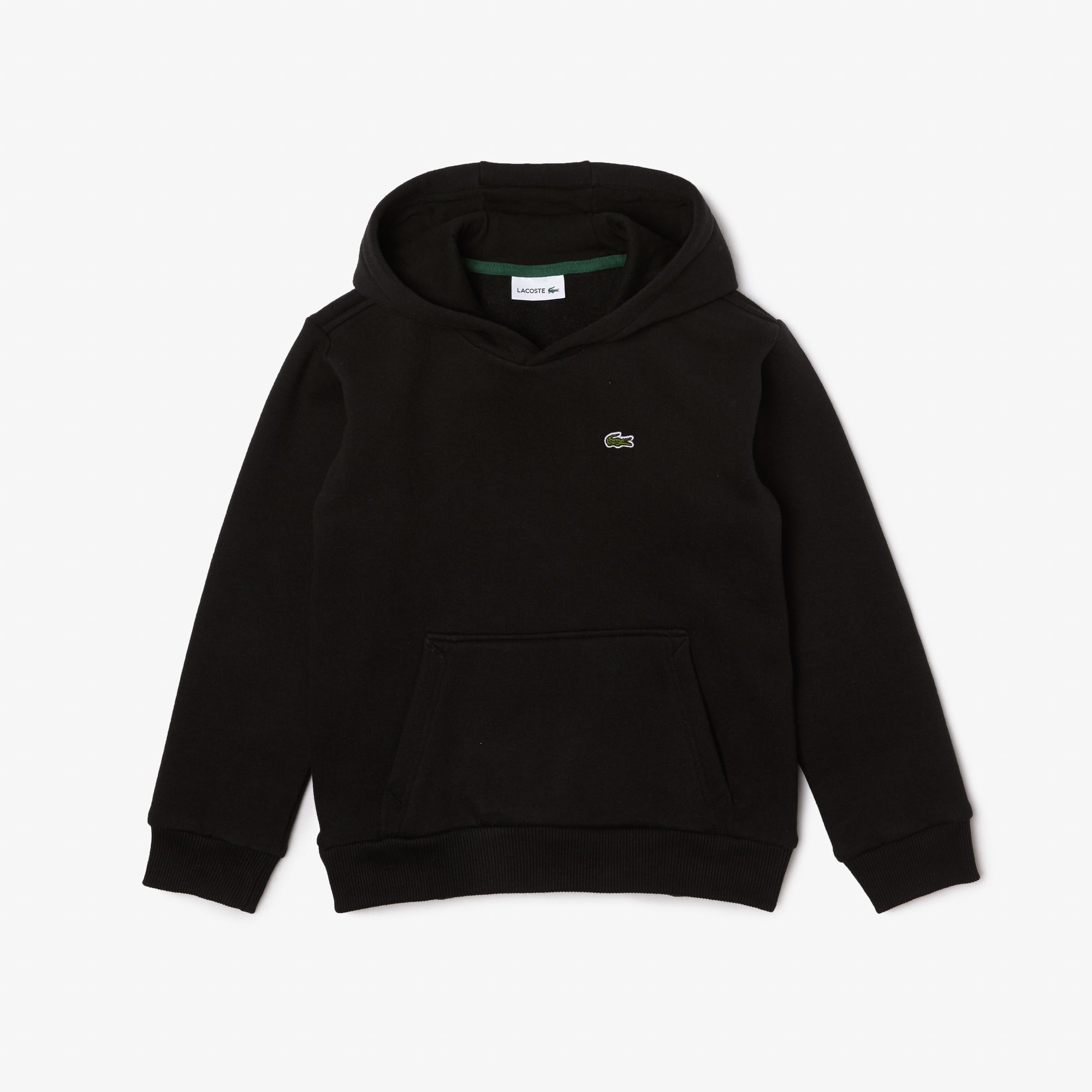 Sweatshirt à capuche enfant en molleton de coton biologique Pullovers & Sweatshirts - Noir - Lacoste - Enfant