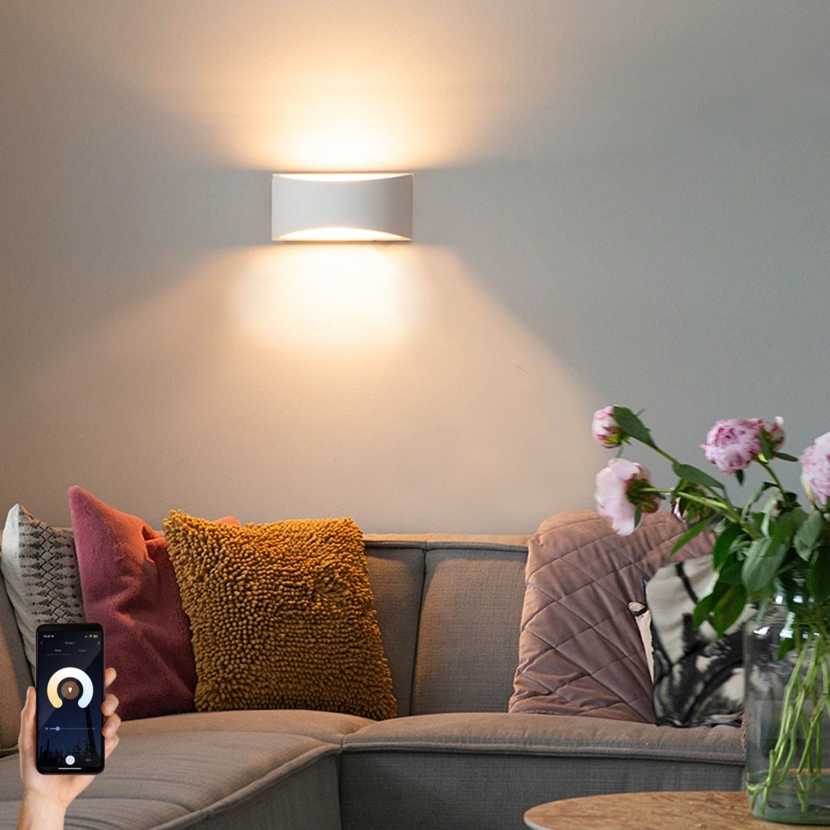 Smart wandlamp wit 20 cm incl. Wifi G9 - Tum