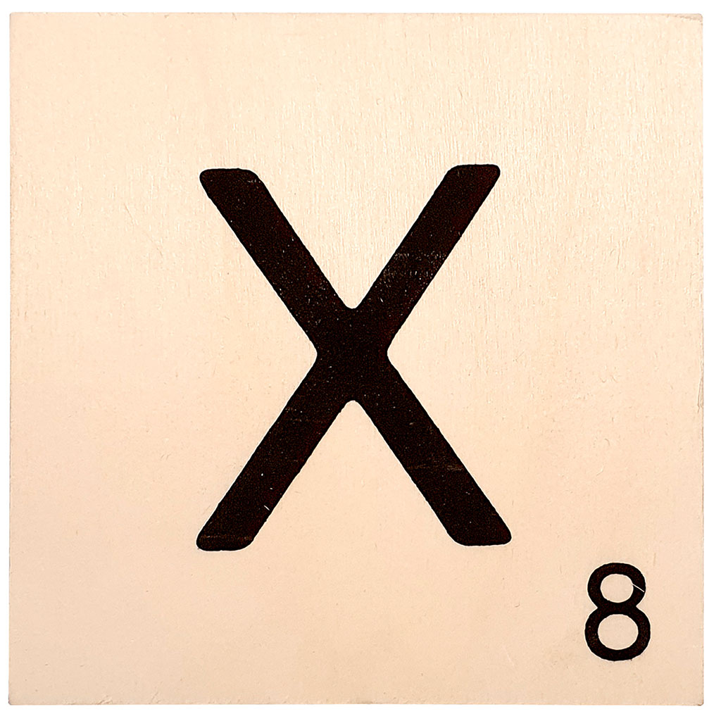 Lettre X bois à décorer 10x10cm