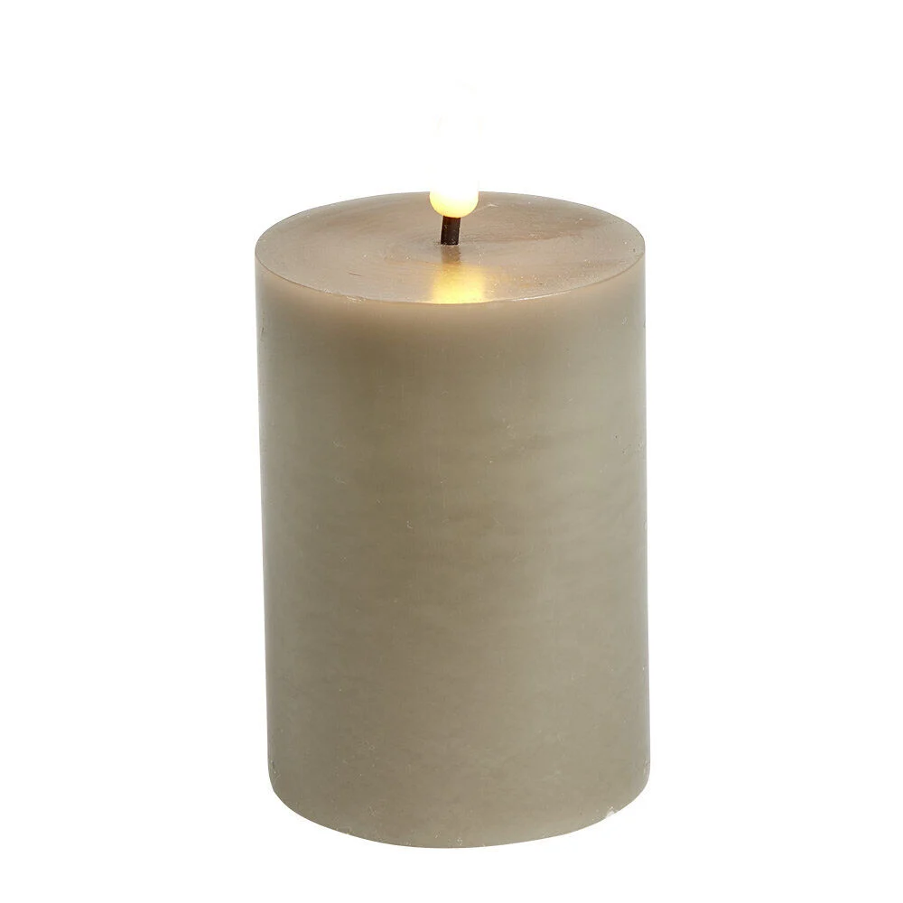 Bougie pilier à LED grise Ø7xH10cm