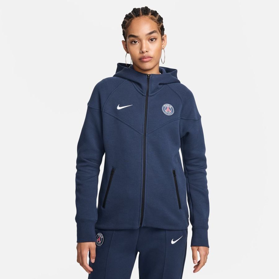 Paris Saint-Germain Sweat à Capuche NSW Tech Fleece FZ - Bleu Marine/Blanc Femme