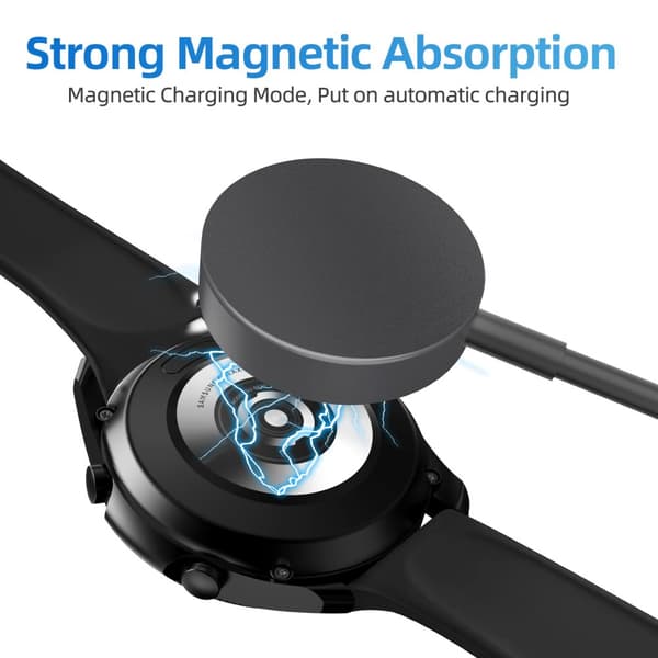 INF Lader (USB-C) til Samsung Galaxy Watch 3/4/5/6/7, Active 1/2 Sort
