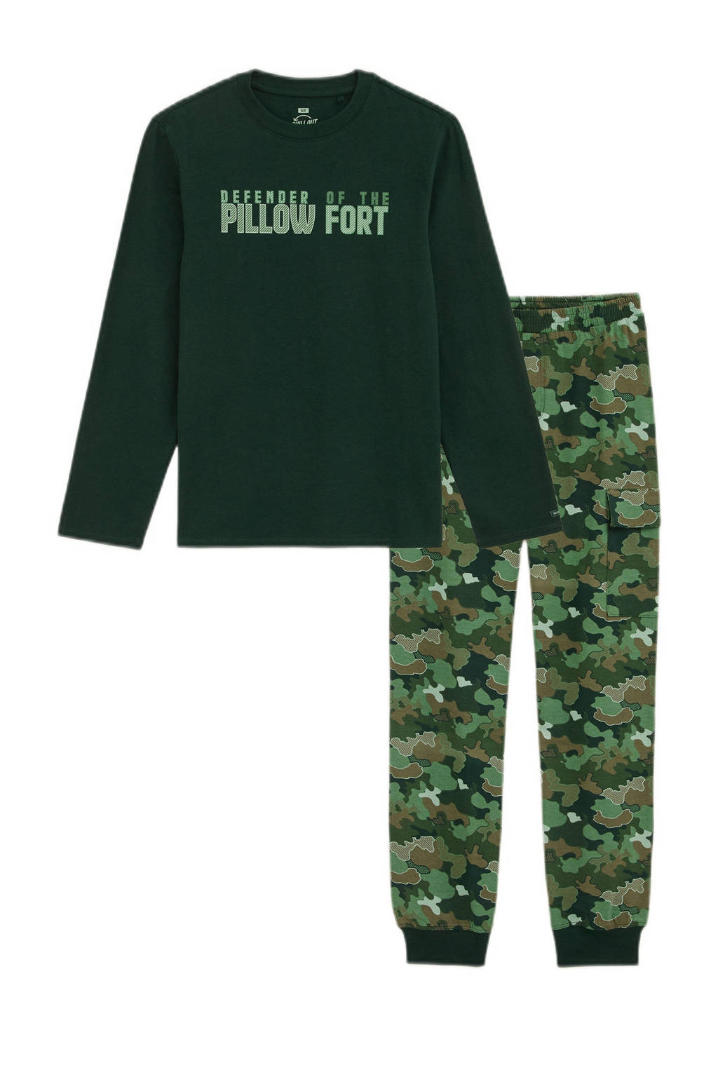 WE Fashion pyjamaset groen/donkergroen