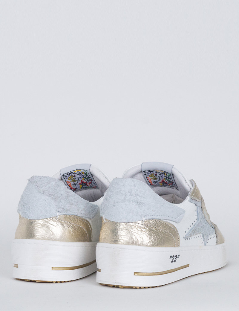 SEMERDJIAN BASKETS ALÉ BASSES CUIR DORÉ GRIS 10231