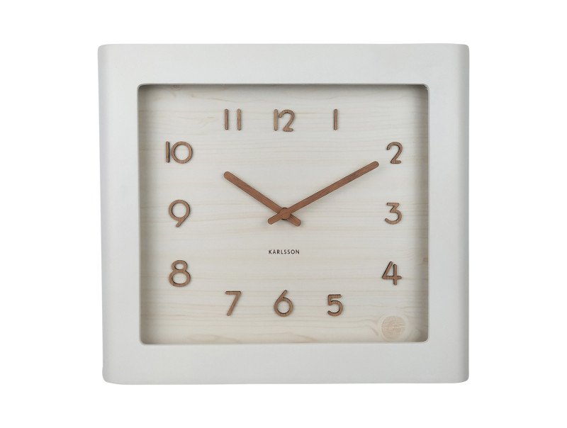 Wall Clock Sole Squared Frame KA5959WD Light wood