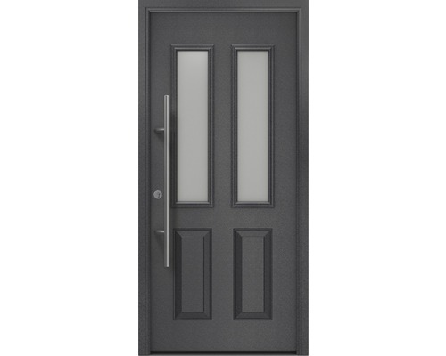 EcoStar ISOPRO Secur IPS 410S voordeur, 1100 x 2100 mm, linksdraaiend, CH703 antraciet metallic, inclusief beslagset, RVS-kruk, veiligheidsprofielcilinder met 5 sleutels