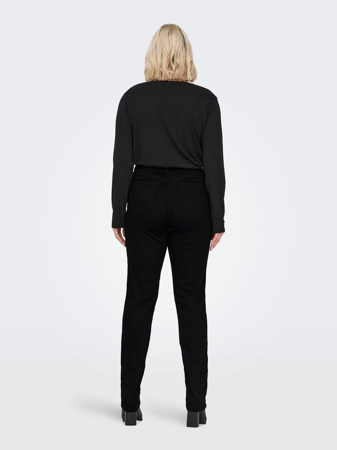 CARSUI Mittlere Taille Slim Fit Jeans Washed Black