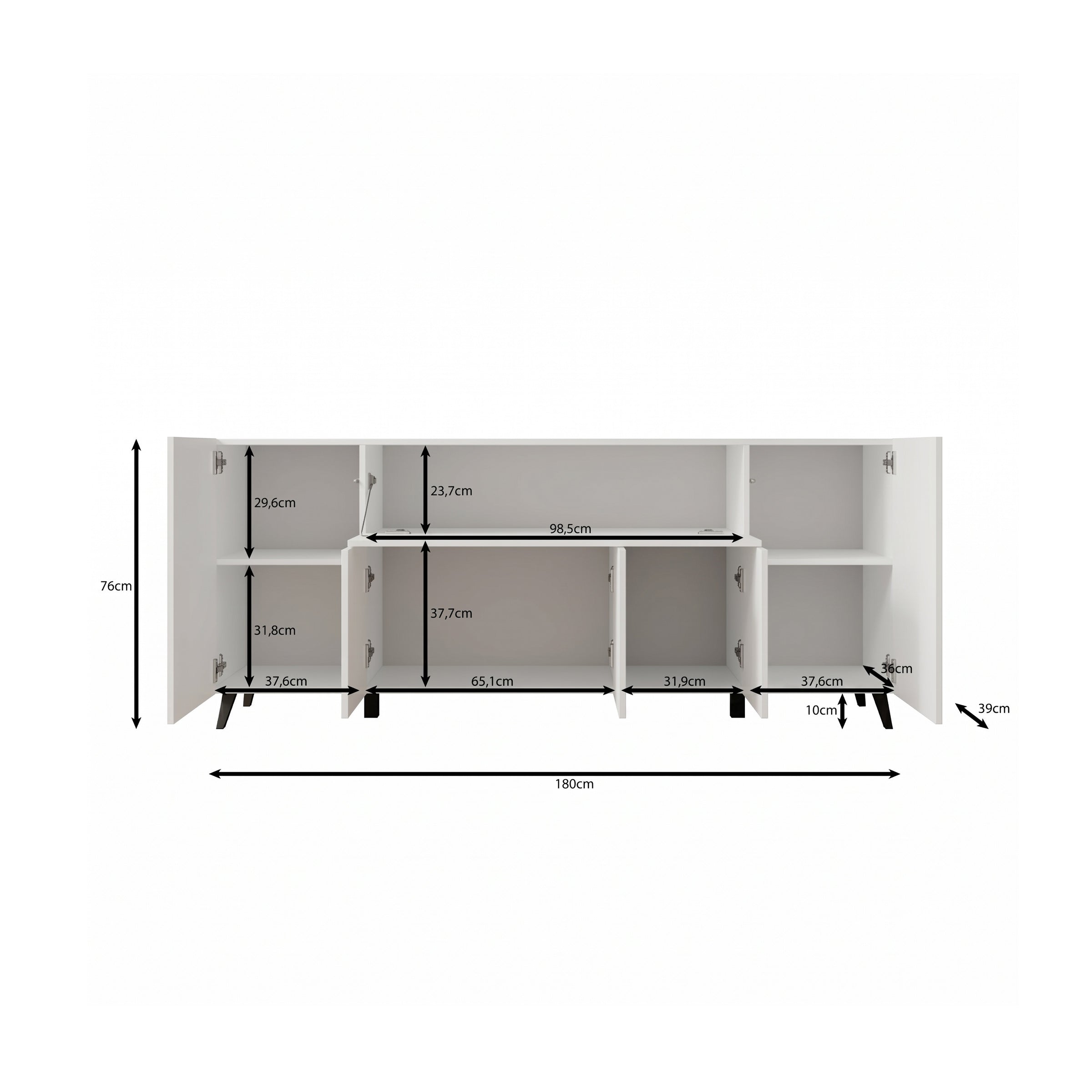 Pulse 4 - Dressoir - Beige - 180x39x76 cm