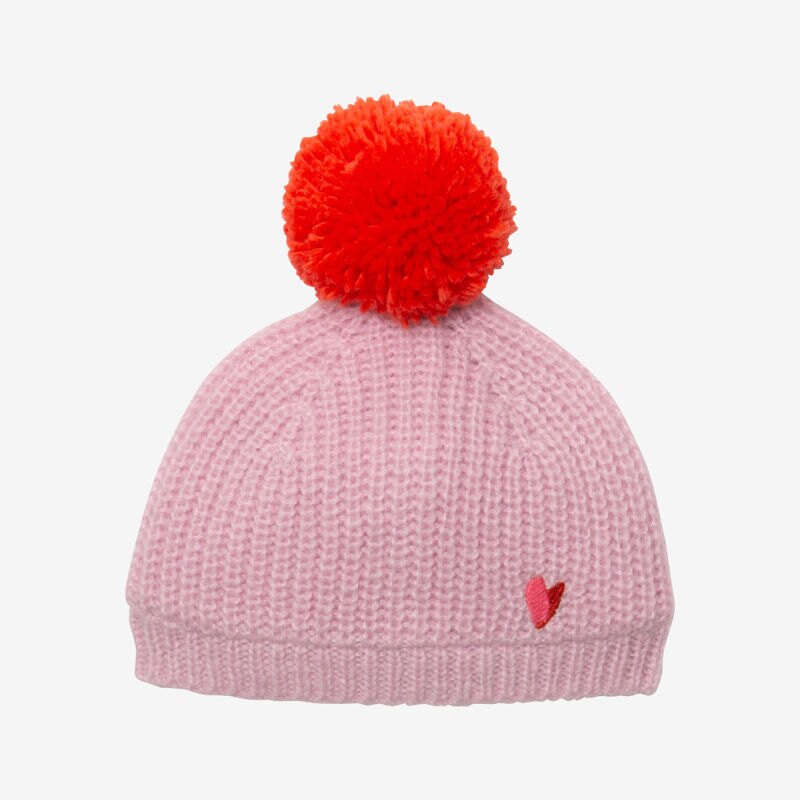 Bonnet bébé fille violet pompon rouge bébé fille Catimini Mauve Violet