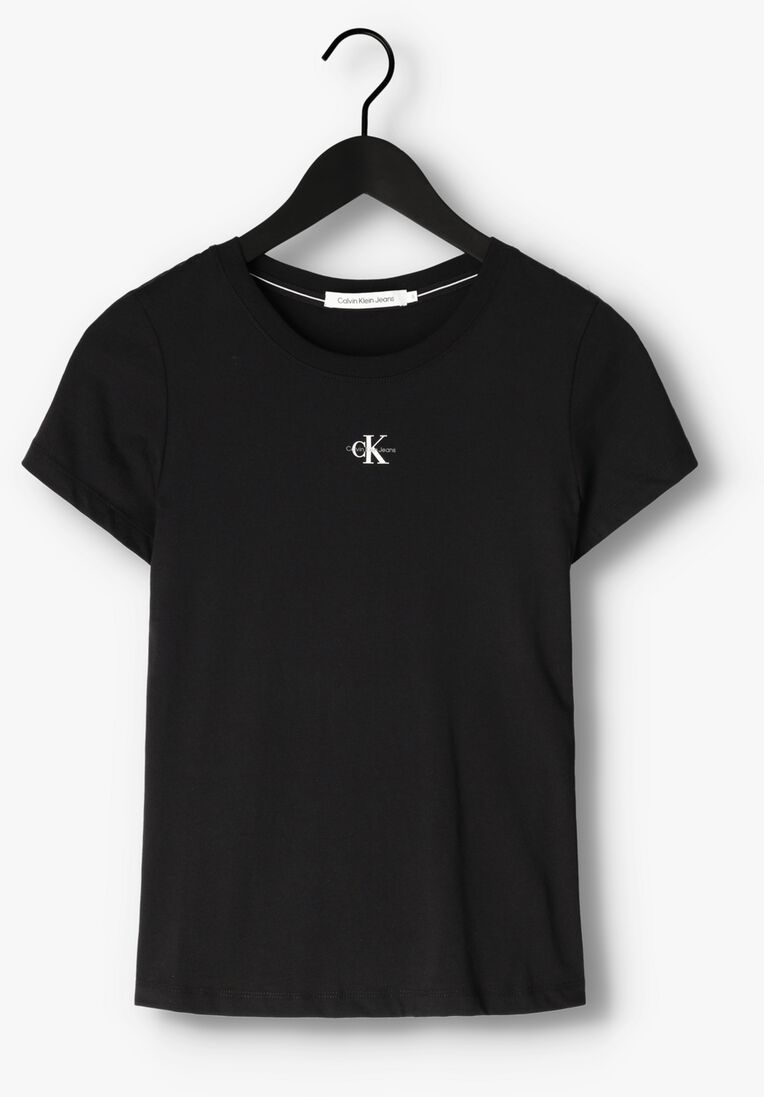 CALVIN KLEIN zwarte calvin klein t-shirt micro monologo slim fit tee