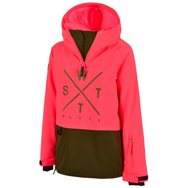 Veste de ski WATTS METODG JR KAKI/ZIPS FLUO PINK