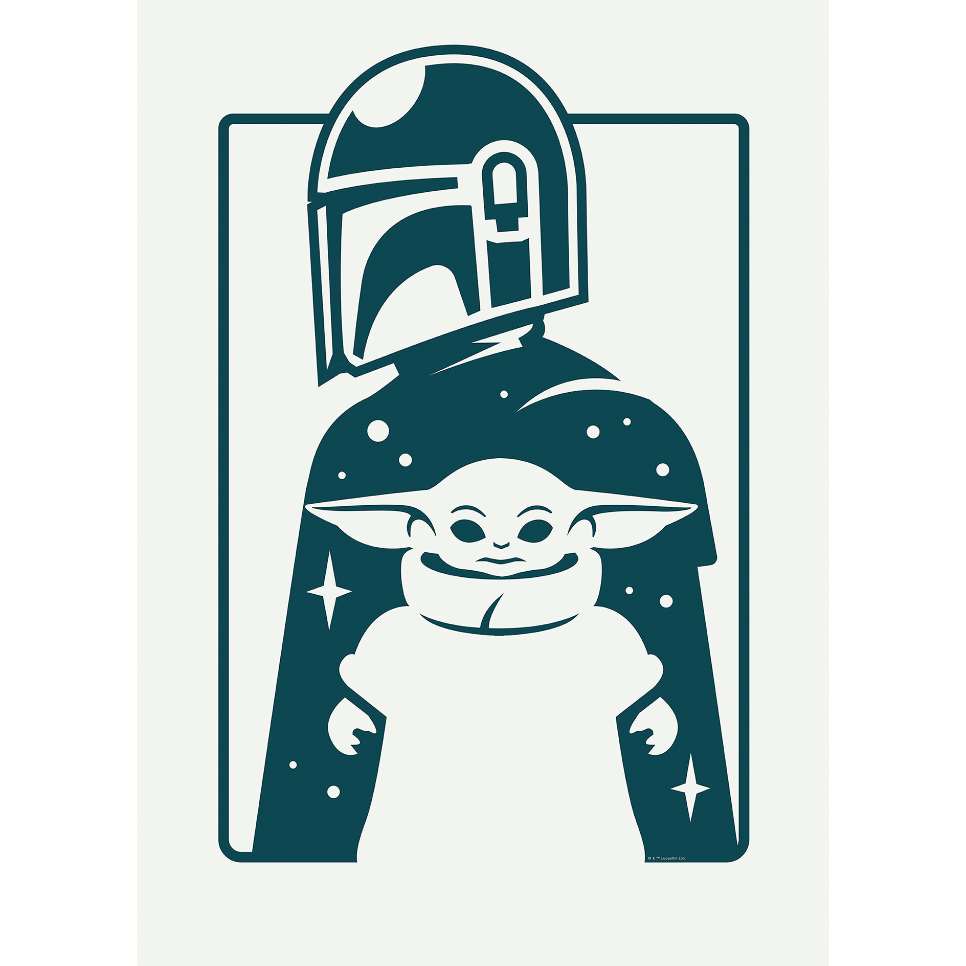 Wandbild MANDALORIAN THE CHILD AND FAHTHER - 50x70 cm