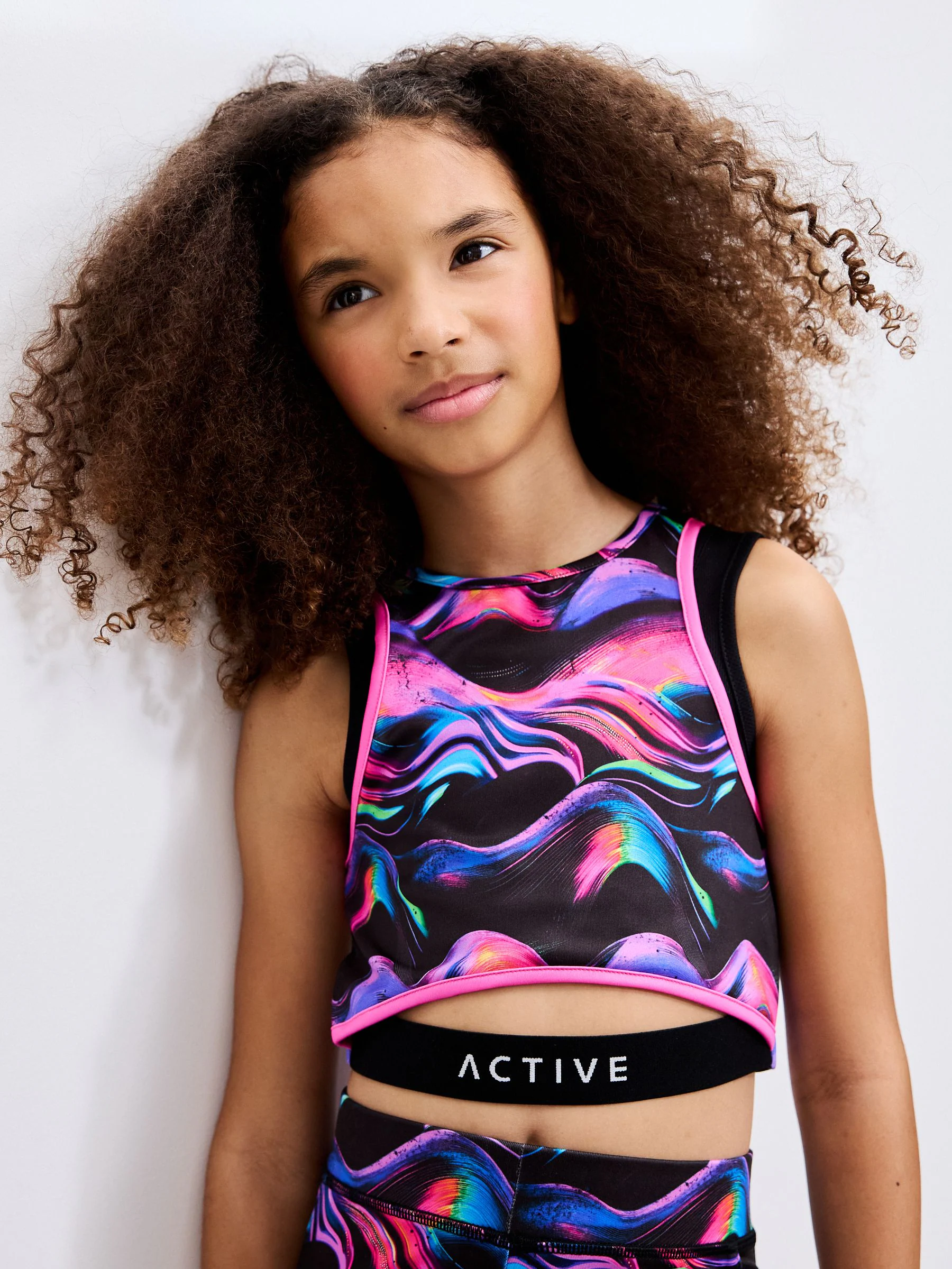 Zwart/Roze Golf - Korte sporttop (5-16 jr)
