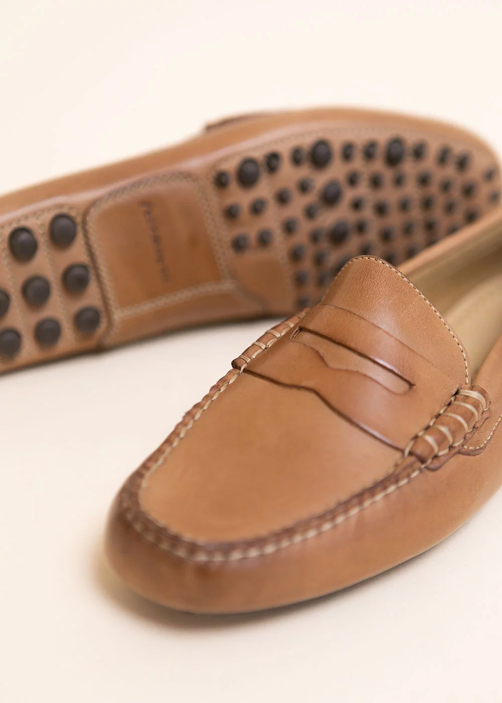 MOCASSIN DRIVER CUIR GOLD