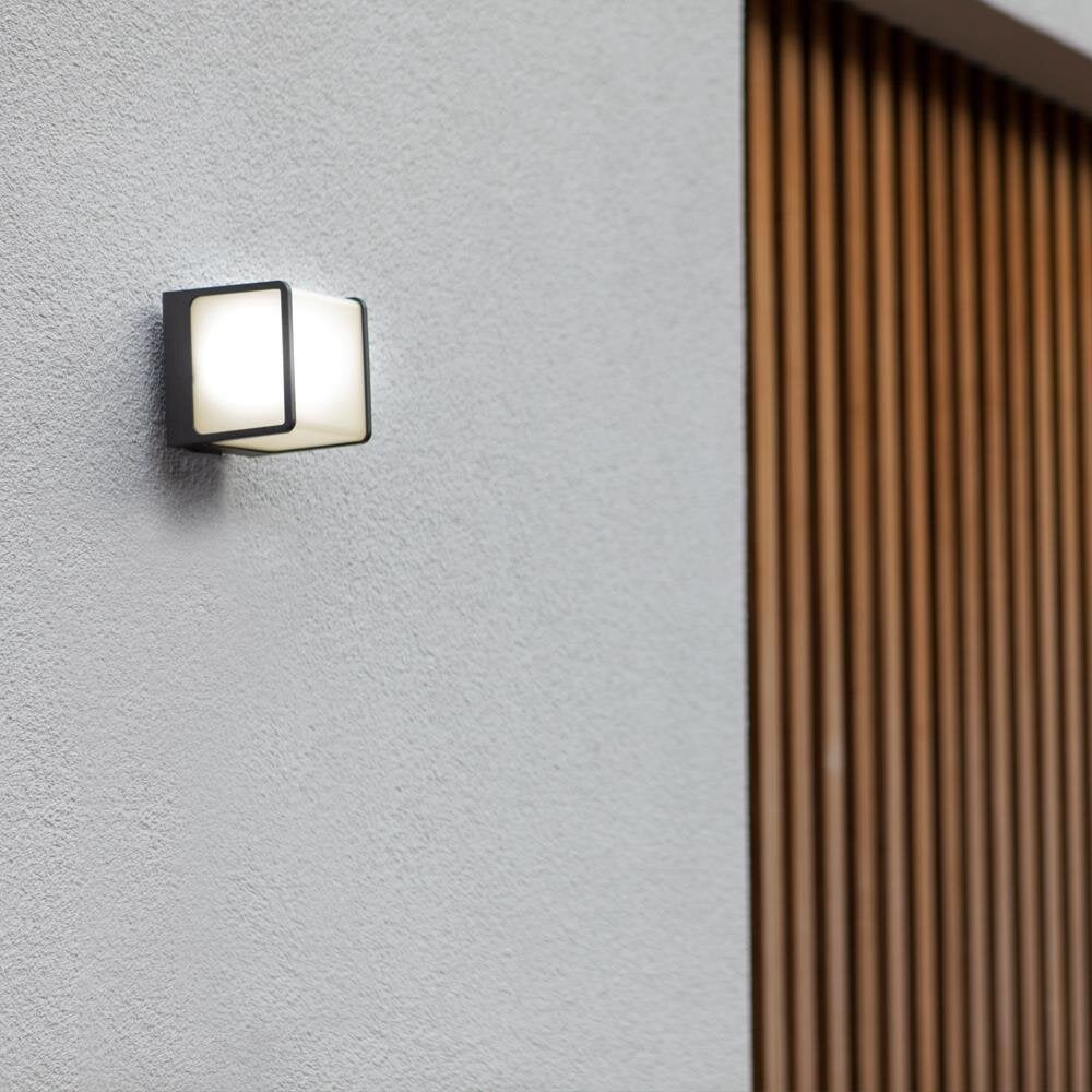 LED wandlamp Telin in antraciet en wit satijnen afwerking, 15W, 800lm, IP54