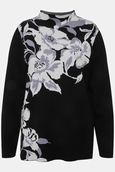 Pullover, Jacquardstrick, Stehkragen, Langarm