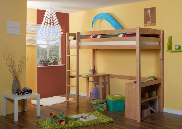Ticaa Hochbett »Tolly« mit Rollrost, Buche