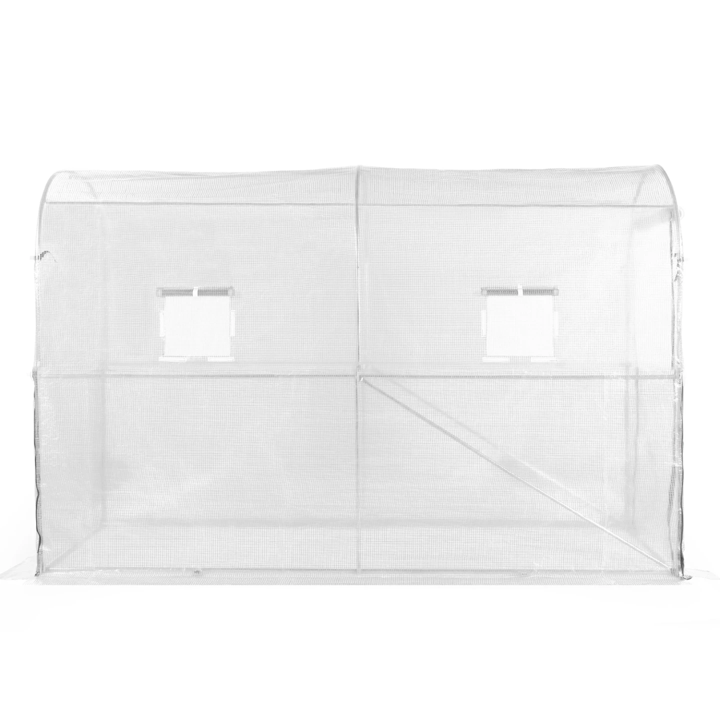 Serre à tomates relevable 3m² blanche 2 fenêtres avec moustiquaire et porte zippée