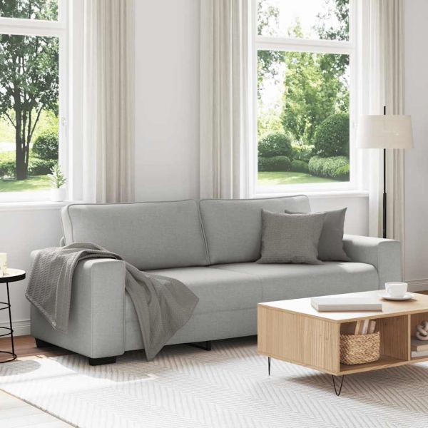 Sofá vidaXL de 3 Lugares 180 cm Tecido Cinzento Nublado - 2754916261