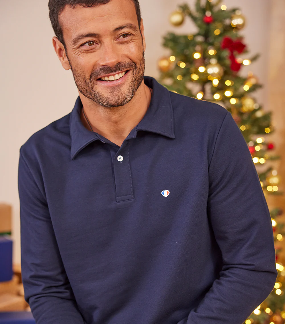 Sweat Polo Homme Marine - Iconique