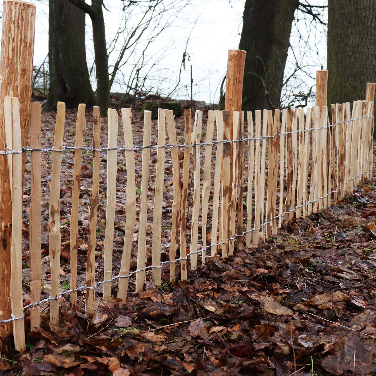 10 houten palen voor schutting 1,05m | Diameter 5-6cm | Hazelnoot schuttingpalen | Schuttingpaal