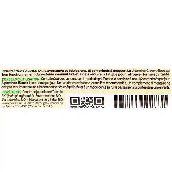 Arkopharma Azinc Acerola Natural 1000 Orgânica 15 comprimidos