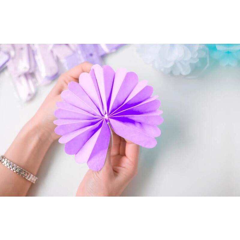 PAPIER DE SOIE, Set de 3 pompons à suspendre Ø30x1 et Ø40x2 - Mauve