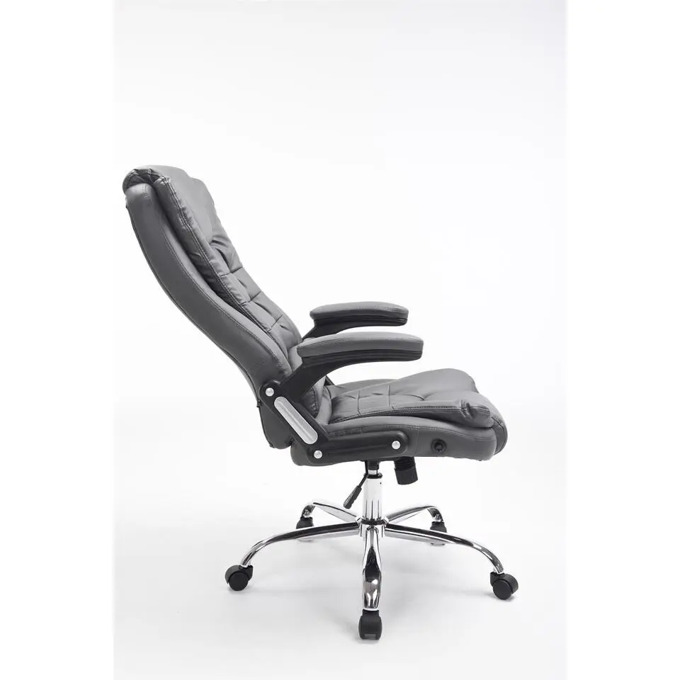 CLP Bureaustoel Thor chroom Frame - Kunstleer - grijs