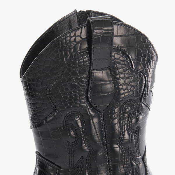 Blue Box dames croco western laarsjes zwart