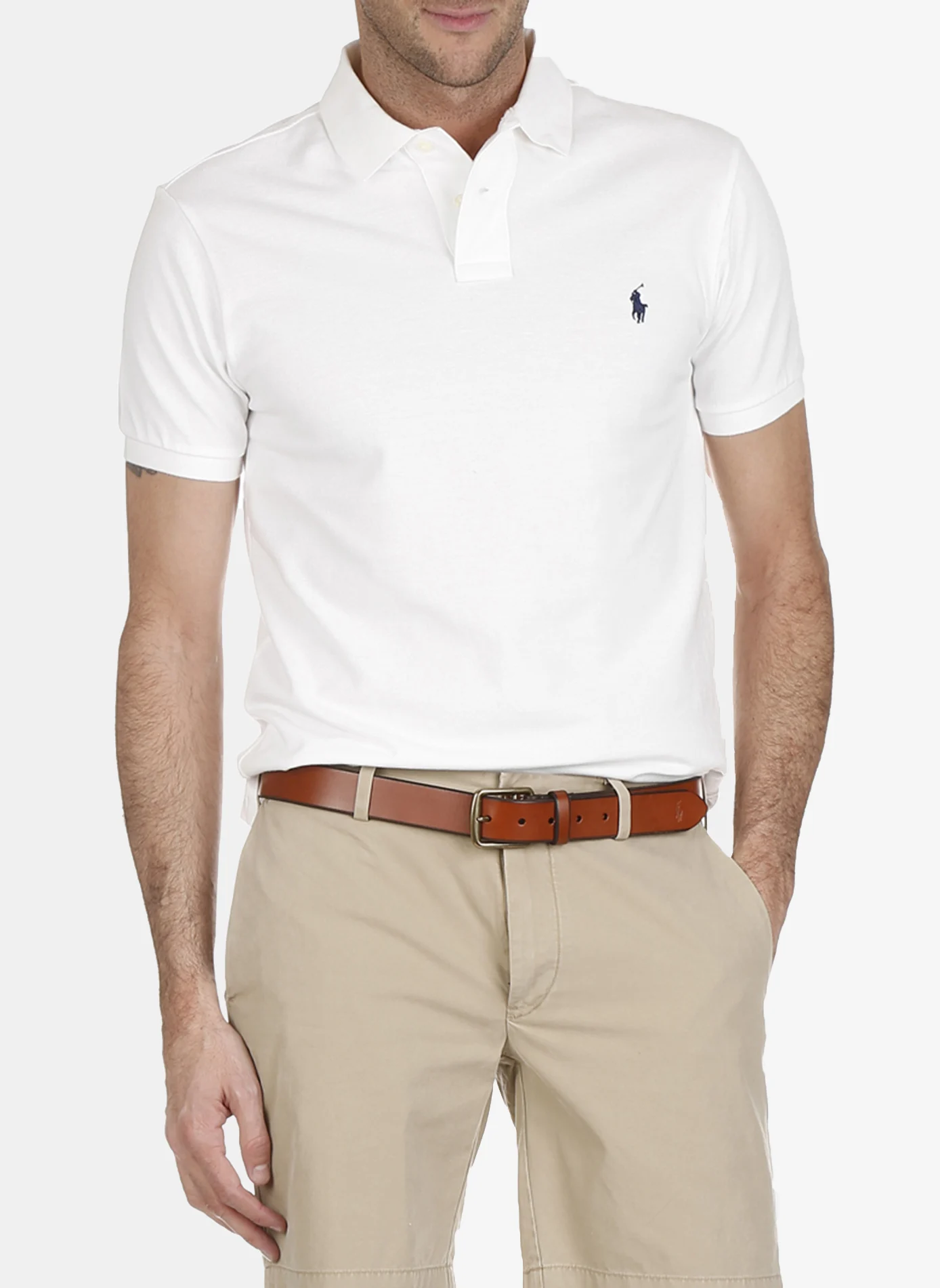 Polo slim-fit en coton piqué | Blanc