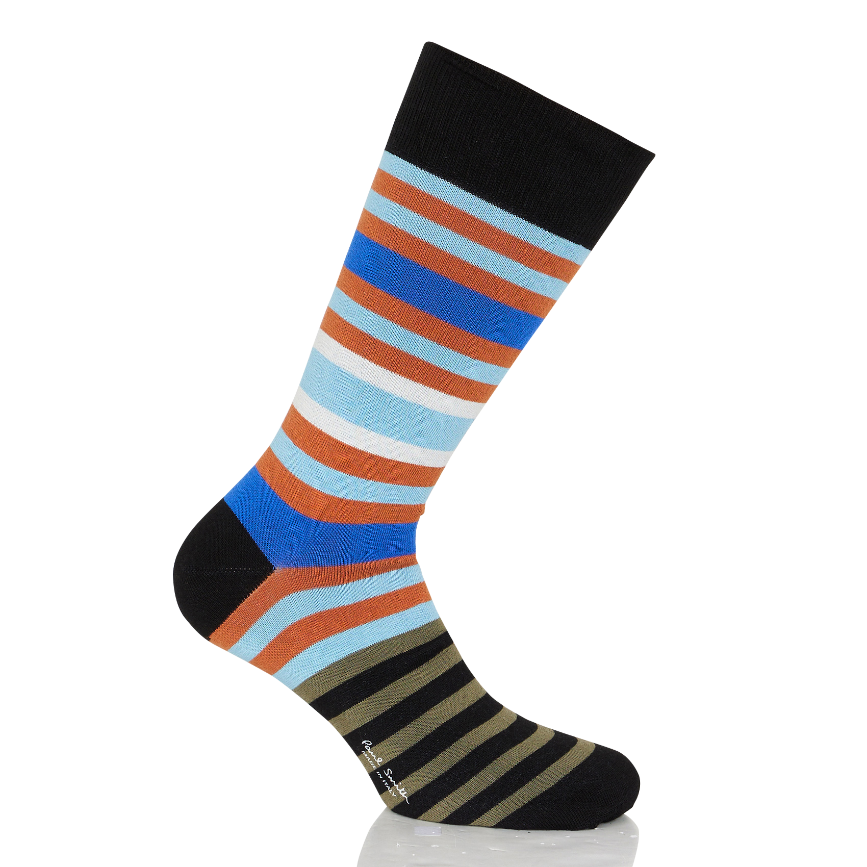 Chaussettes rayées en coton | Noir