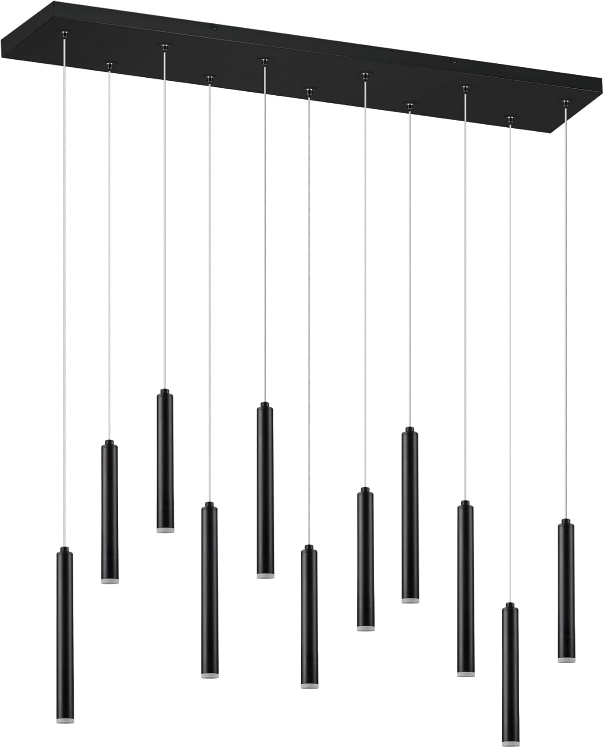 Trio Leuchten LED Pendelleuchte Tubular 321611132, Metall Schwarz matt, inkl. 11x 2.8 Watt LED, Switch Dimmer