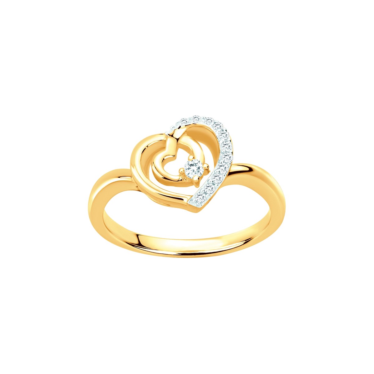 Bague en Plaqué Or avec oxyde de zirconium blanc