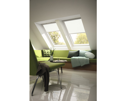VELUX privacy rolgordijn, wit, handmatig, frame wit, RFL C02 1028SWL